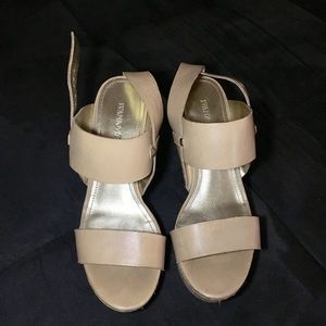 Ivanka Trump Wedge Sandals, Beige (Size 6)